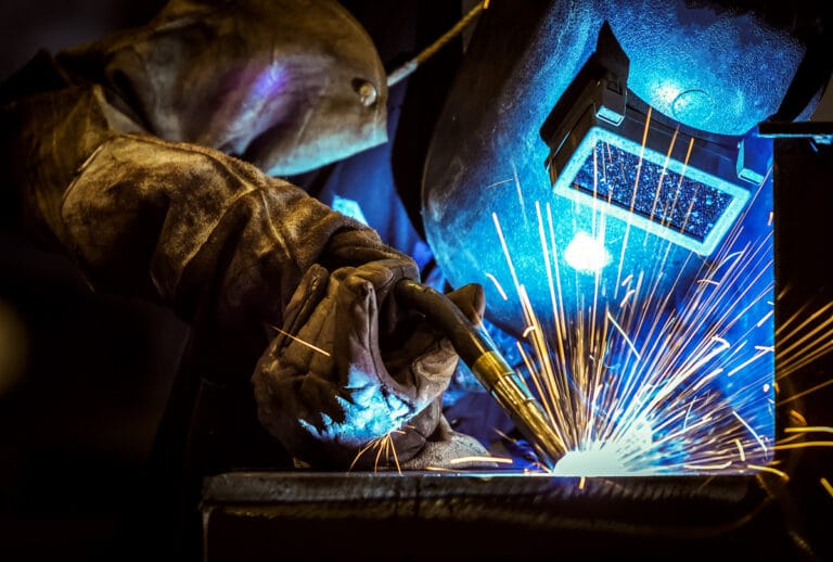 A Fulton welder working on production of a boiler part