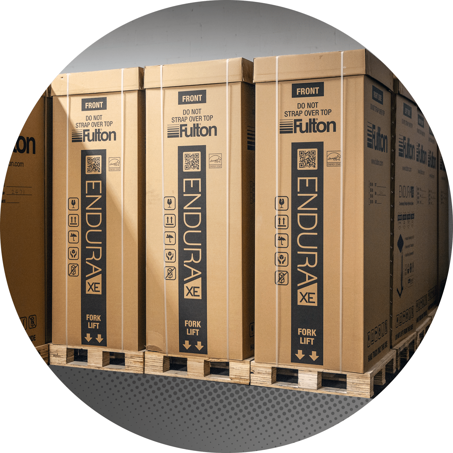 Stock Products sitting on wooden palettes